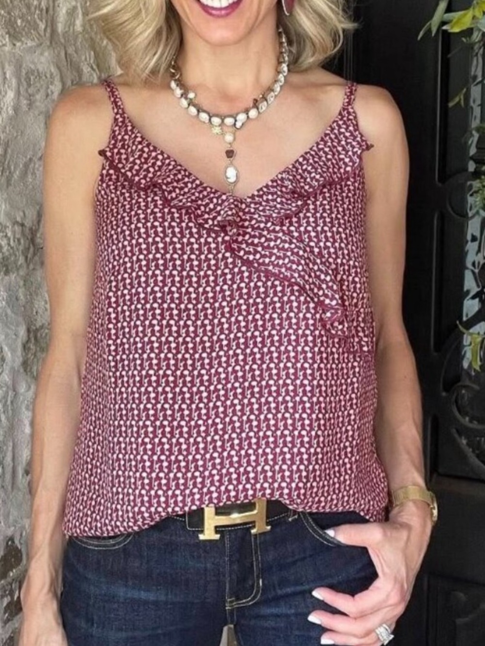 CABI JOYRIDE FRESCO CAMI #4186 IN OUTLINE PRINT - NWT!